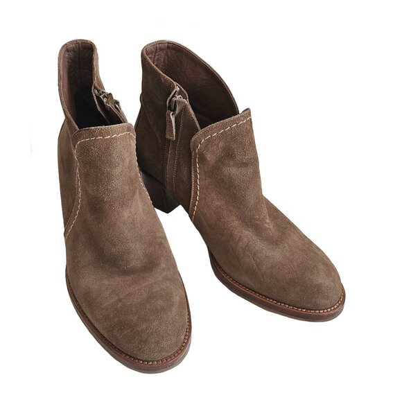 HENRY CUIR BROWN SUEDE BOOTIES (37) - Picture 1 of 11